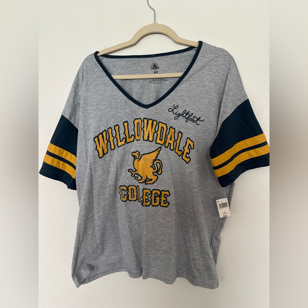 NWT Disney Willowdale College tee